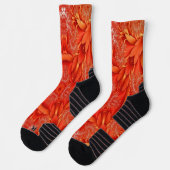 Chaussette Design délicat de la plume fractée - rouge (Gauche)