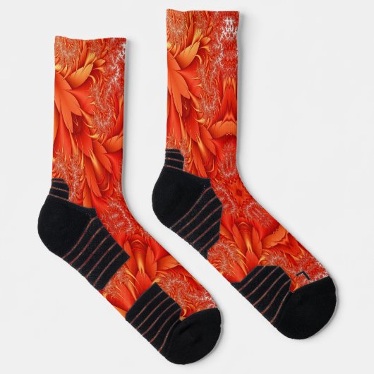 Chaussette Design délicat de la plume fractée - rouge (Droite)