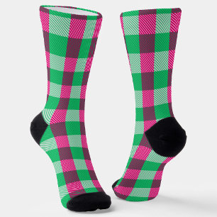Chaussette Design En vichy chèque rose