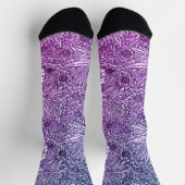 Chaussette Design floral complexe dans les tons violets et bl (Haut)