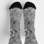 Chaussette Design floral complexe en noir et blanc (Haut)