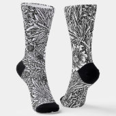 Chaussette Design floral complexe en noir et blanc (Angulaire)