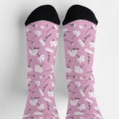Chaussette Design Floral Rose - Art Fleur Élégant (Haut)