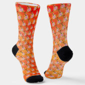 Chaussette Design floral rose avec orange (Angulaire)