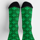 Chaussette Design Motif Fleur de lis vert (Haut)