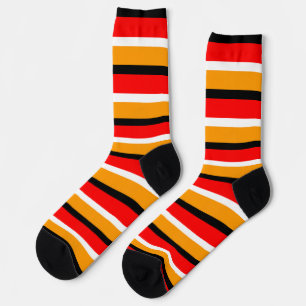 Chaussette Design Motif Red Orange