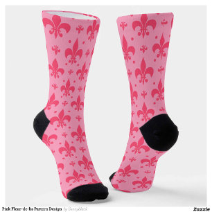Chaussette Design Motif rose Fleur de lis