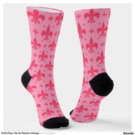 Chaussette Design Motif rose Fleur de lis