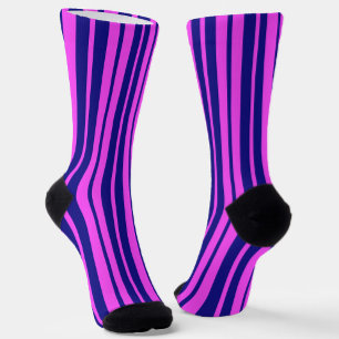 Chaussette Design Motif violet bleu élégant rayures