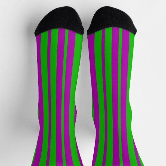 Chaussette Design Motif violet vert élégant rayures (Haut)