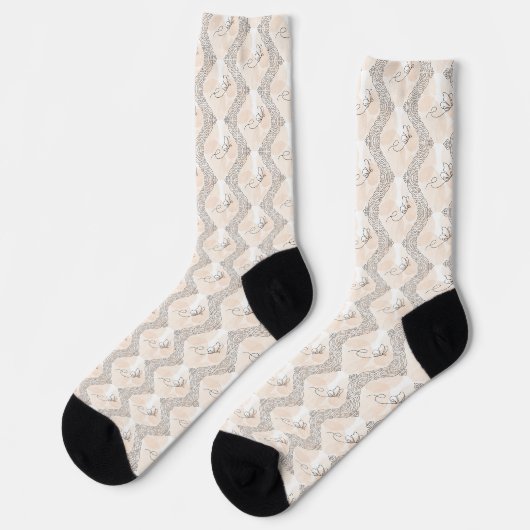 Chaussette Design papillon bohème (Gauche)