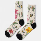 Chaussette Design textile floral coloré (Gauche)