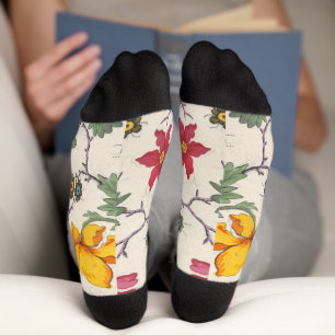 Chaussette Design textile floral coloré