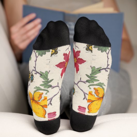 Chaussette Design textile floral coloré (Fond)