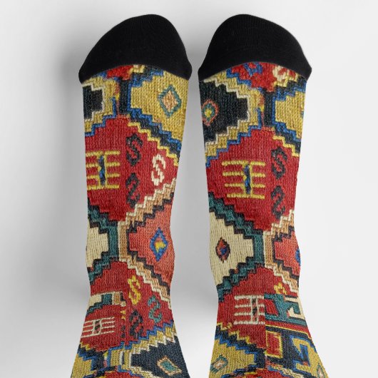 Chaussette Design unique de tapis Kilim antique (Haut)