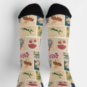 Chaussette Design vintage Botanique et insectes Retro tendanc (Haut)