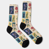 Chaussette Design vintage Botanique et insectes Retro tendanc (Droite)