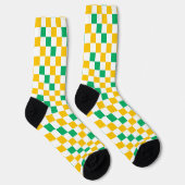 Chaussette Dessin à carreaux jaune blanc vert (Droite)