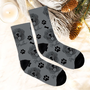 Chaussette Dessin à main personnalisé pour chien d'or