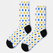 Chaussette Dessin à points blancs bleus jaunes (Gauche)