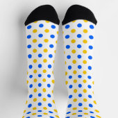 Chaussette Dessin à points blancs bleus jaunes (Haut)