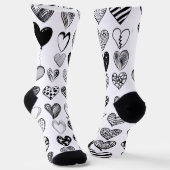 Chaussette Dessin adorable de Black Heart Scribble (Angulaire)