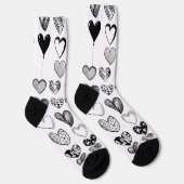 Chaussette Dessin adorable de Black Heart Scribble (Droite)
