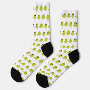 Chaussette Dessin animé d'oiseau vert