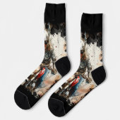 Chaussette Dessin aquarelle MotoBikers (Gauche)