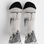 Chaussette Dessin de collie à oreilles - Joli art original de (Haut)