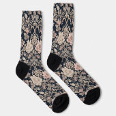 Chaussette Dessin de dentelle florale sophistiqué et complexe (Droite)
