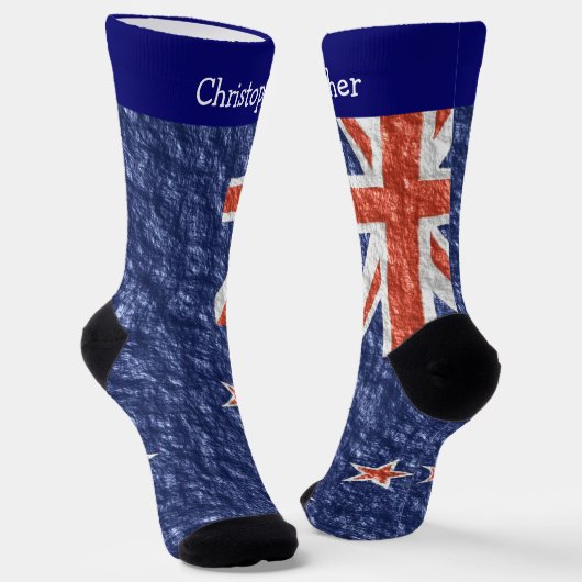 Chaussette Dessin du drapeau de la Nouvelle-Zélande (Angulaire)