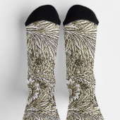 Chaussette Dessin floral complexe marron et blanc (Haut)