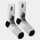 Chaussette Dessin Keeshond Chiot - Joli dessin original Chien (Droite)