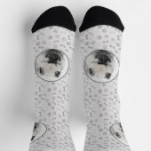 Chaussette Dessin Keeshond Chiot - Joli dessin original Chien (Haut)