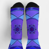 Chaussette Dessin Mandala bleu et violet (Haut)