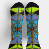 Chaussette Dessin Mandala Green Blue et Orange (Haut)