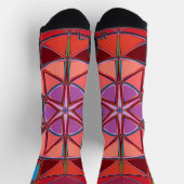 Chaussette Dessin Mandala Rouge rose et bleu (Haut)
