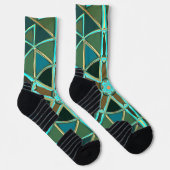 Chaussette Dessin Mandala Vert bleu et jaune (Droite)