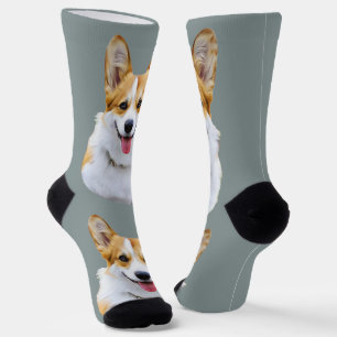 Chaussette Dessin personnalisé Welsh Corgi Dog