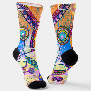 Chaussette Dessiné à la main par EDDArt - Échelle de rêve 1