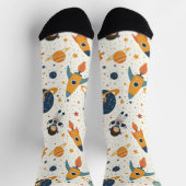 Chaussette Dessins de l'espace sur fond blanc (Haut)
