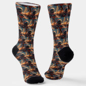 Chaussette Dessous de verre noir à rouleaux de chat Noël (Angulaire)