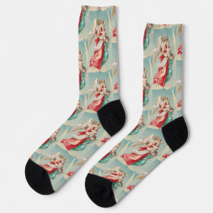 Chaussette Deux anges portent un petit enfant