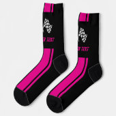 Chaussette Deux clés de course en bande rose (Gauche)