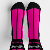 Chaussette Deux clés de course en bande rose (Haut)