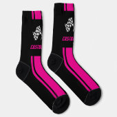 Chaussette Deux clés de course en bande rose (Droite)