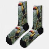 Chaussette Deux Oiseaux Toucans Tropicaux, (Gauche)