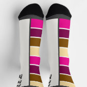 Chaussette Deux sockets faciales, texte et bandes (Haut)
