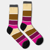Chaussette Deux sockets faciales, texte et bandes (Droite)